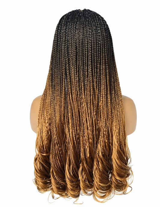1B/30 Ombre Braided Hair Wig 14-22 Inches with free Comb and Wig Cap