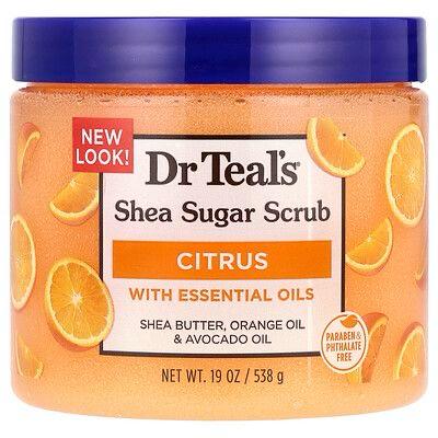Dr Teals Shea Sugar Scrub, Vitamin C with Shea Butter, Orange Oil & Avocado Oil 190z/538G