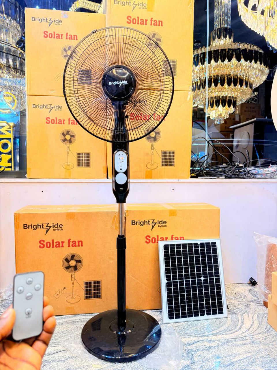 16" Rechargeable Solar Fan