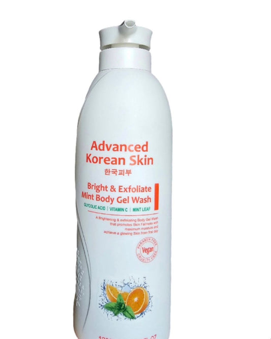 ADVANCED KOREAN SKIN BRIGHT AND EXFOLIATE MINT BODY GEL WASH- 1200ML