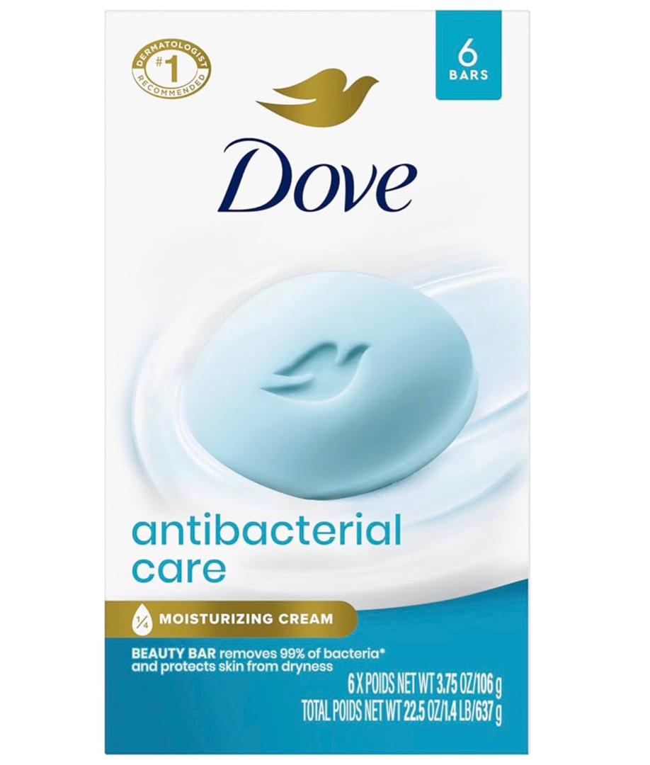 Dove 4 in 1 Beauty Bar Soap Original 8 Count for Soft, Smooth Skin, with 1/4 Moisturizing Cream 3.75 oz