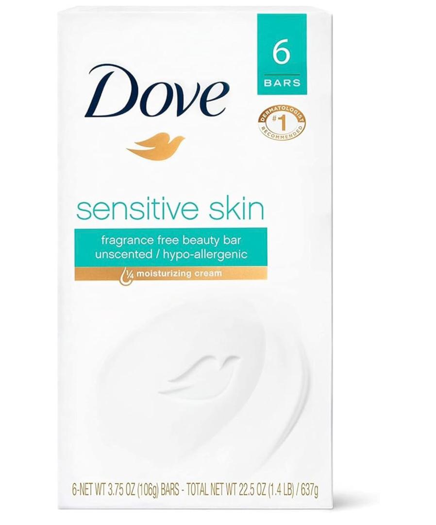 Dove 4 in 1 Beauty Bar Soap Original 8 Count for Soft, Smooth Skin, with 1/4 Moisturizing Cream 3.75 oz