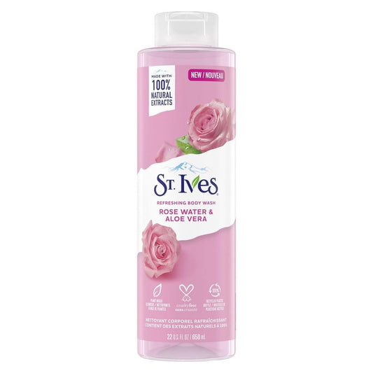 St Ives St. Ives Body Wash Refreshing Cleanser Rose Water & Aloe Vera Made with Plant-Based Cleansers & 100% Natural Extracts