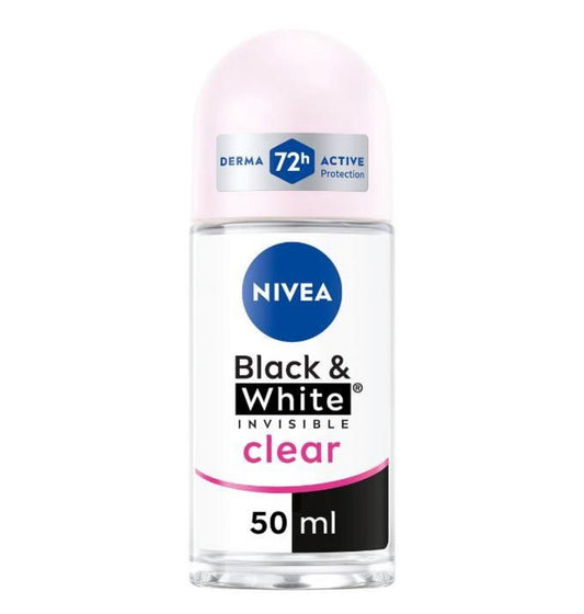 NIVEA Black & White Invisible Clear Anti-Perspirant Roll-on For Women 72h - 50ml