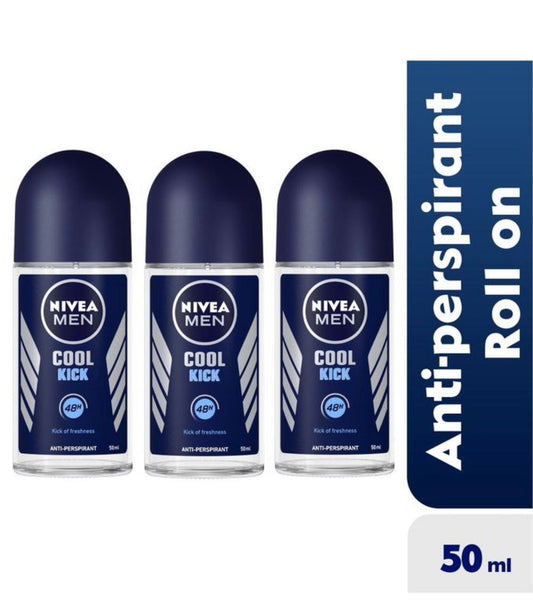 NIVEA Cool Kick Anti-Perspirant Roll-on For Men, 48h - 50ml
