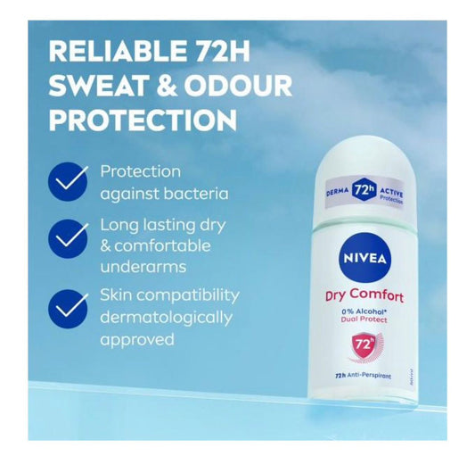 NIVEA Dry Comfort Roll-on For Women, 72h- 50ml