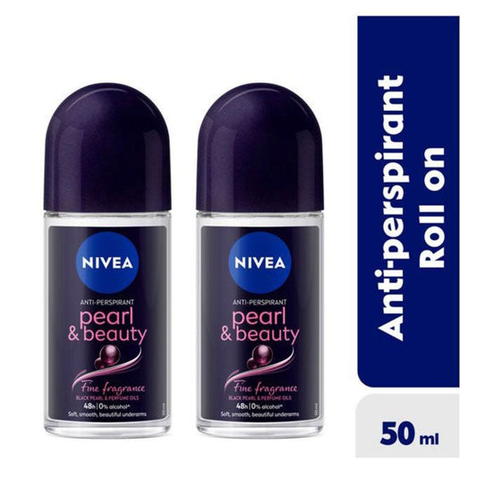 NIVEA Pearl & Beauty Black Pearl Fine Fragrance Anti-Perspirant Roll-On, 48h - 50ml