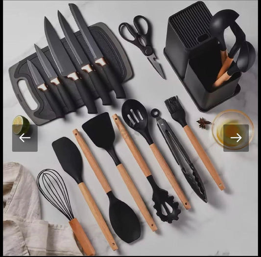 Sets Of Silicone Quality Kitchenware Spoon And Knife