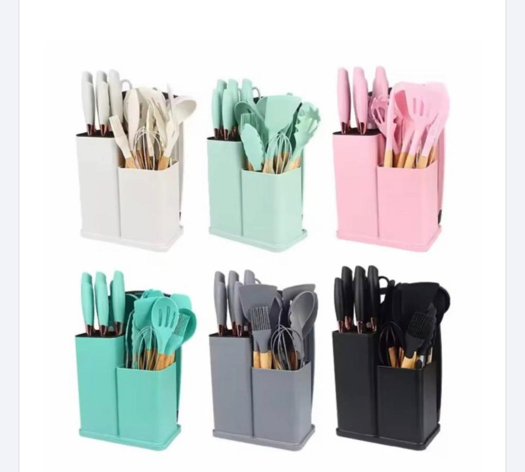 Sets Of Silicone Quality Kitchenware Spoon And Knife