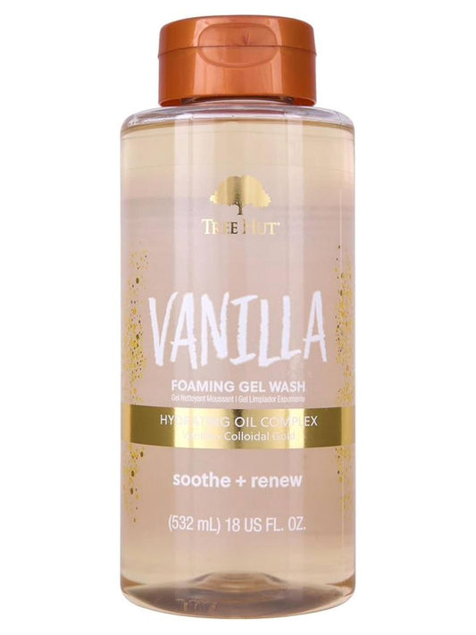 Tree Hut Vanilla Foaming Gel Wash, Moisturizing & Hydrating Body Wash with Shea Butter, Gently Cleanses for Soft, Fresh & Radiant Skin, 18 fl oz